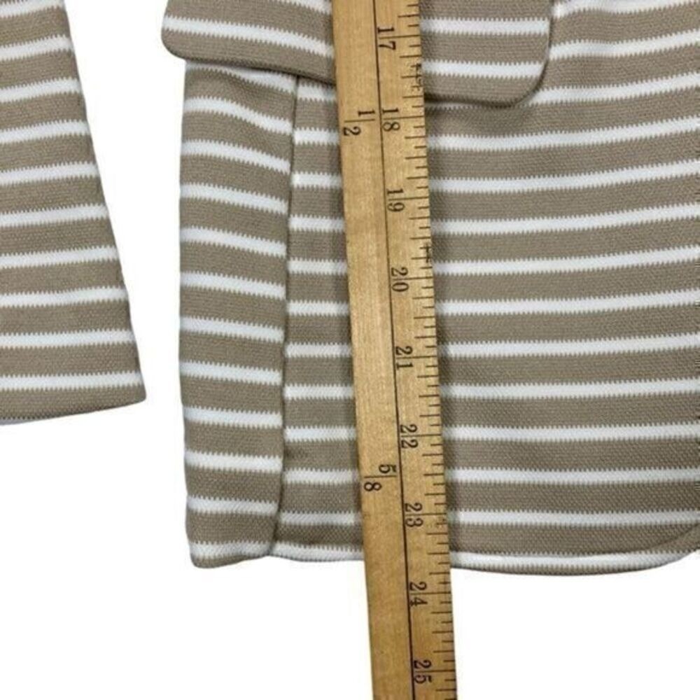Banana Republic Striped Double Breasted Knit Blazer Women XXS Tan White Chic NWT - Picture 14 of 16
